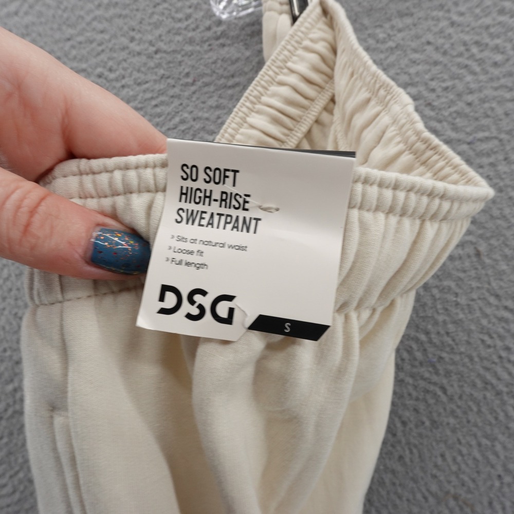 DSG So Soft Cinch Pant Womens Small Cream High Rise Sweatpants NEW - Picture 8 of 16